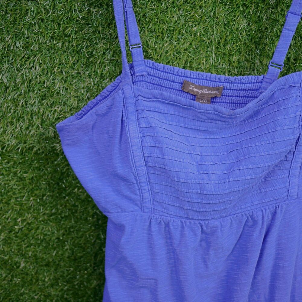 Tommy Bahama Smocked Spaghetti Strap Sundress Blue - Women's Size L